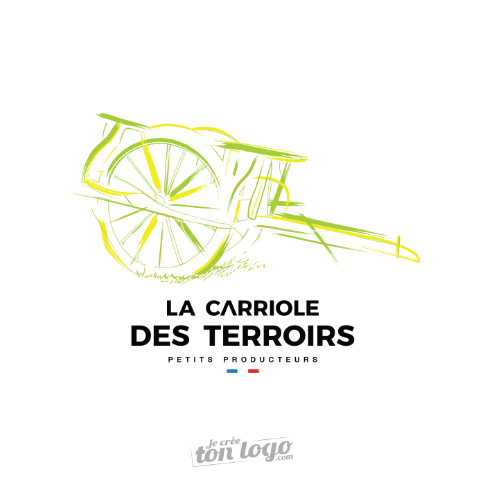 logo terroir jaune vert charrette