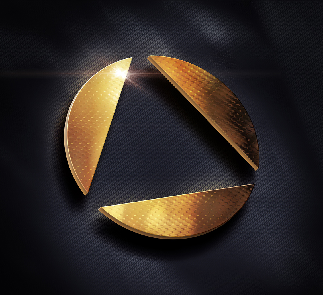 logo luxe en or fond noir
