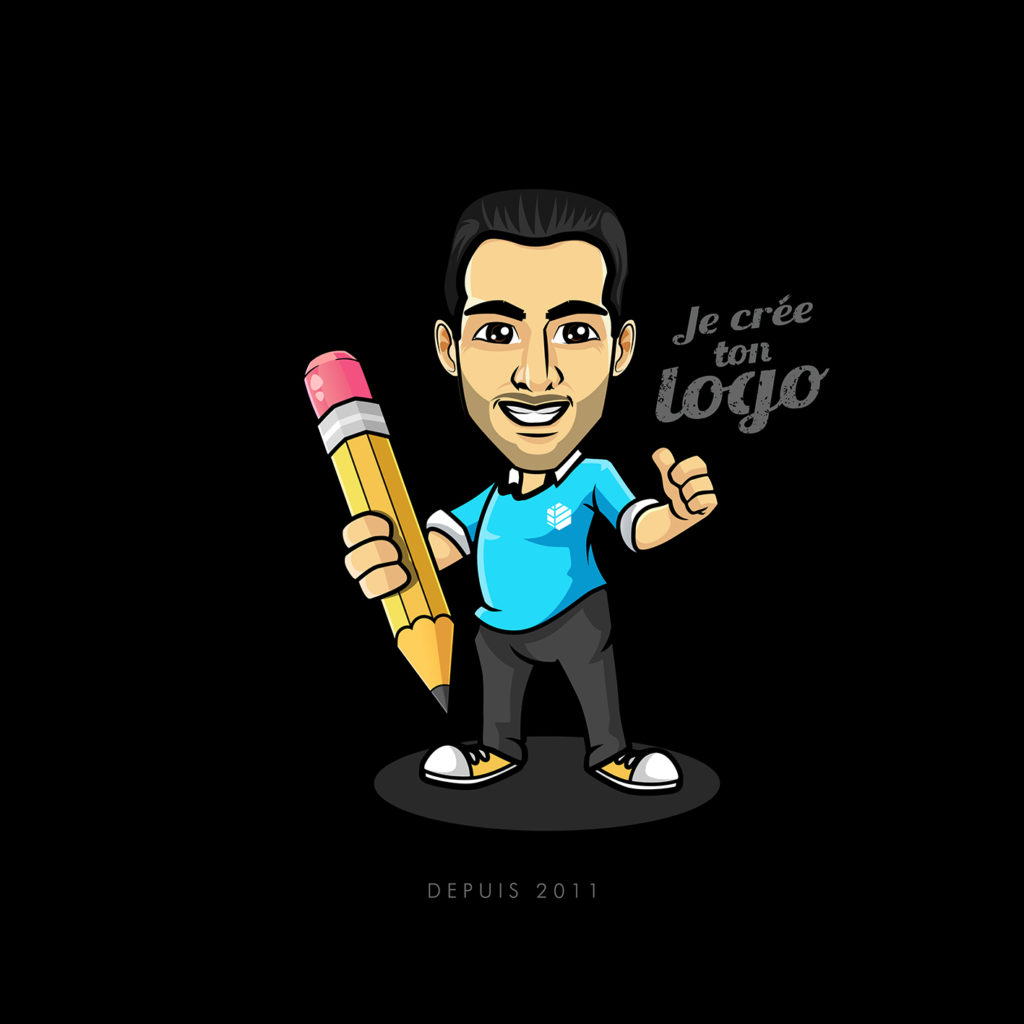 logo mascotte fond noir