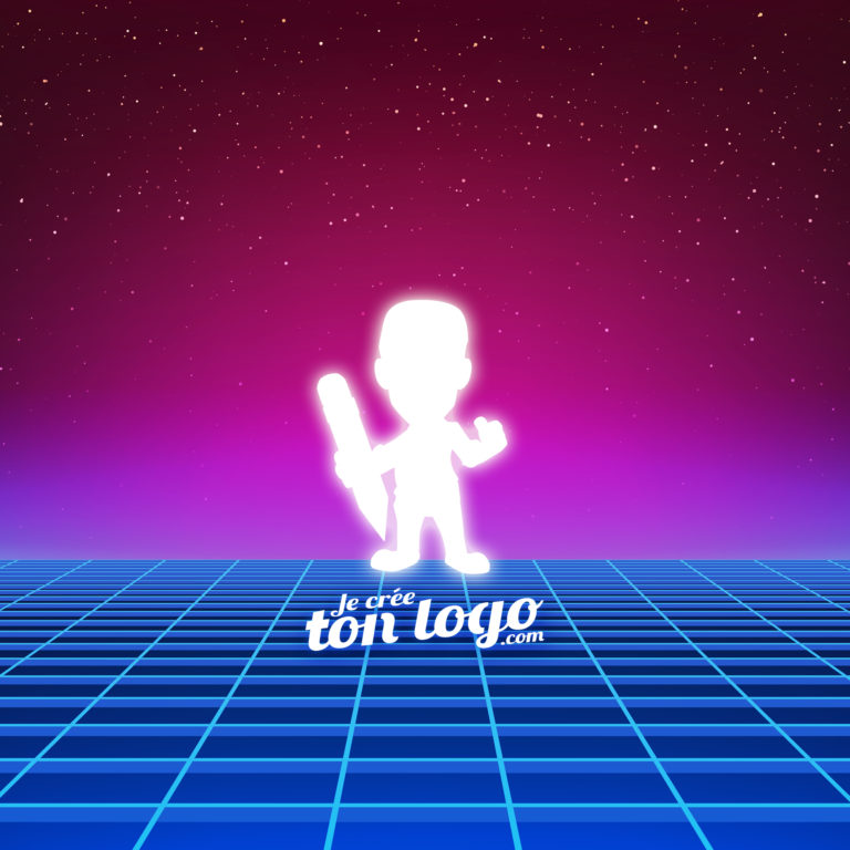 je cree ton logo futur violet bleu
