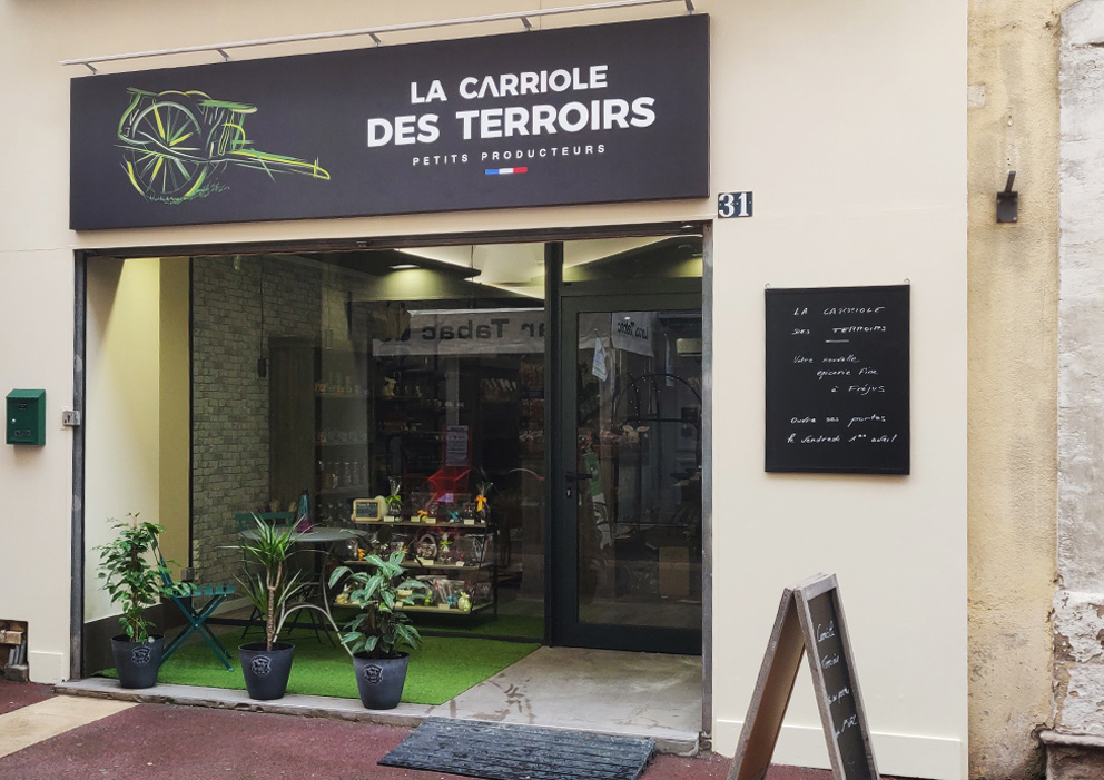 création logo terroirs france enseigne boutique