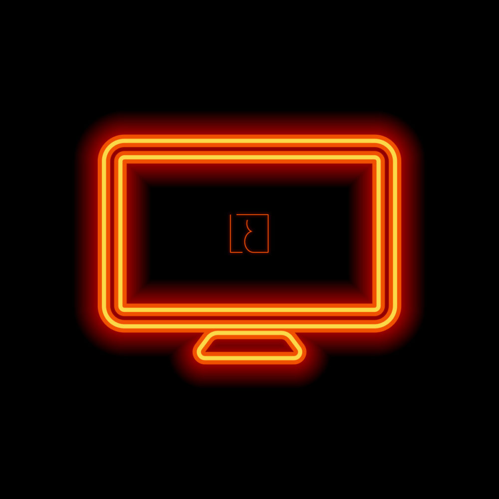 écran orange graphiste