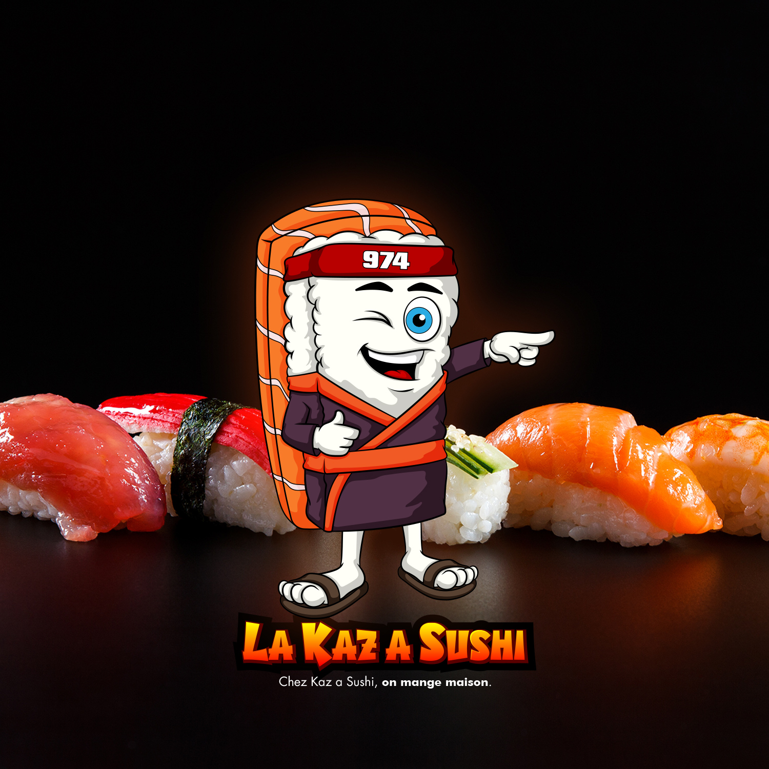 création logo sushi mascotte