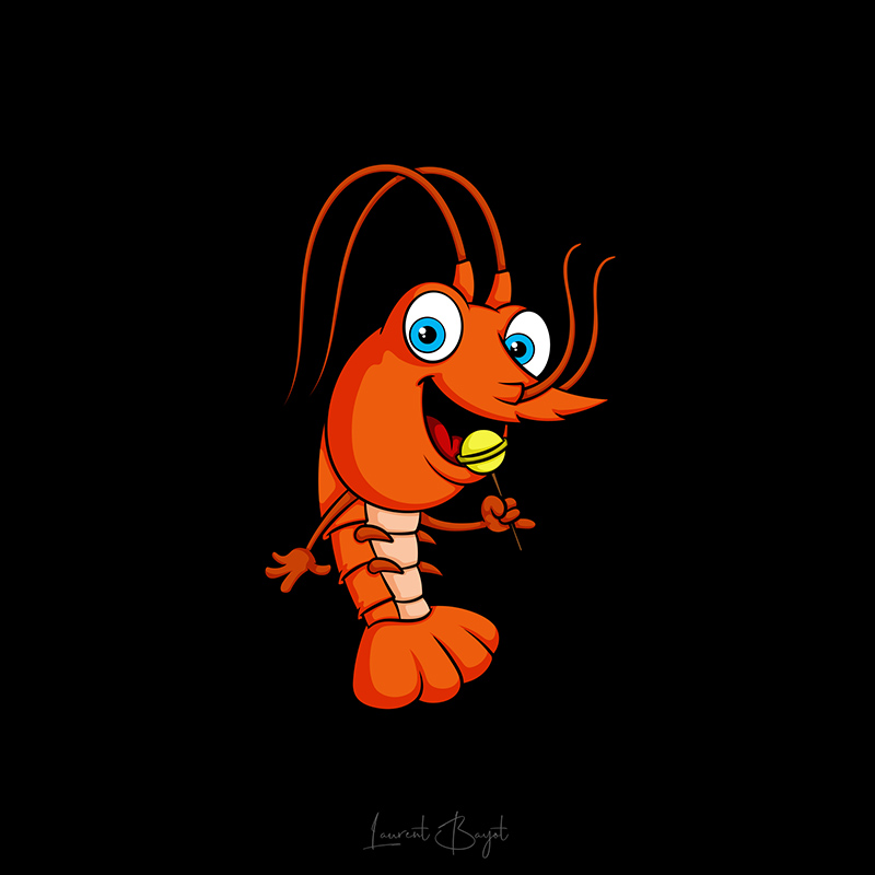 logo mascotte langouste